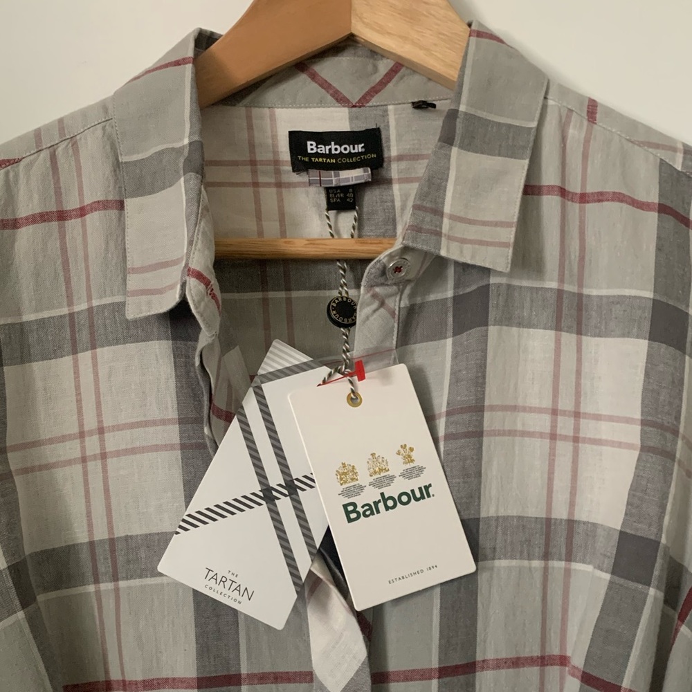 NWT Barbour sz 8 grey plaid dress w/belt, Tartan Collection! Great for spring!